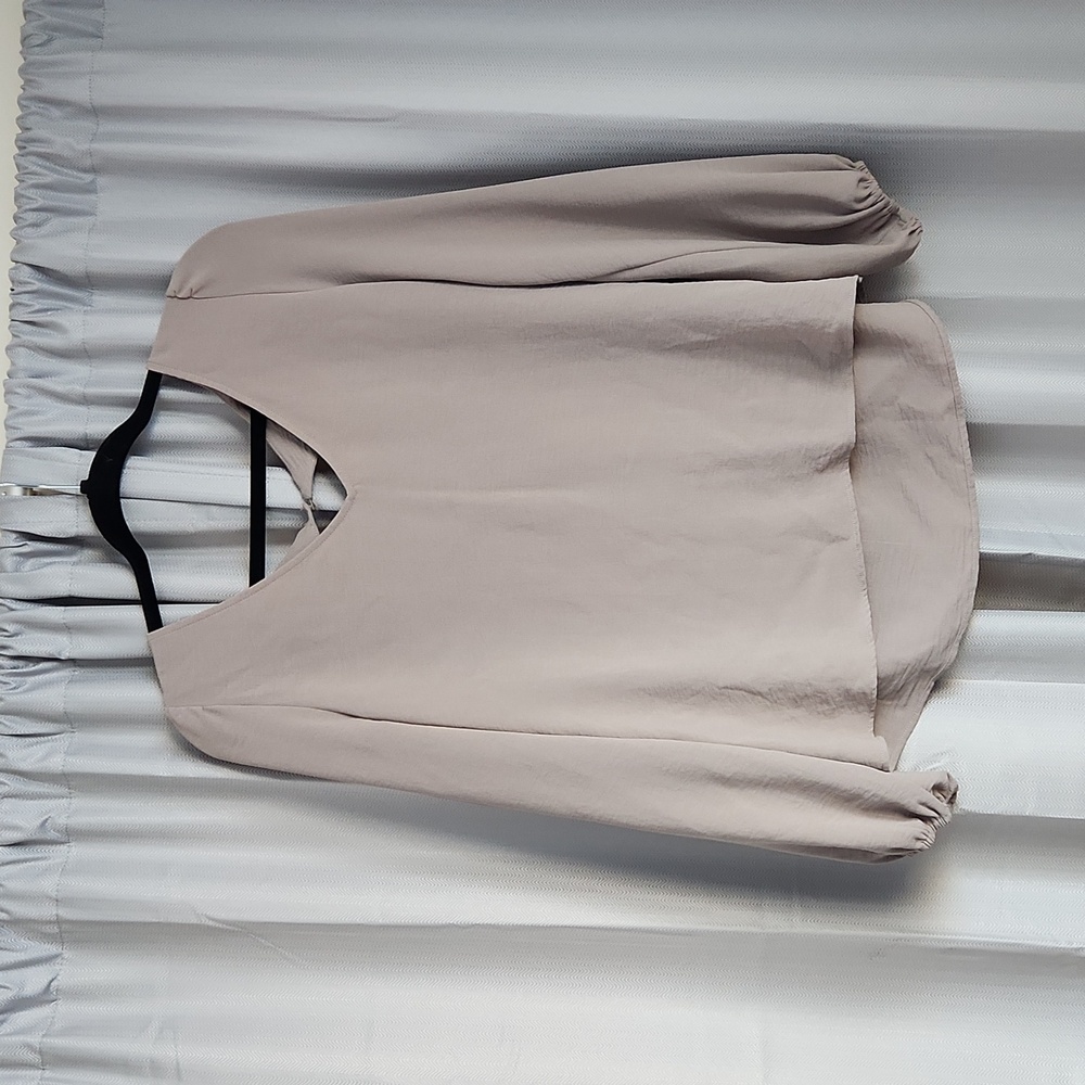 Taupe Cuffed Sleeve Blouse